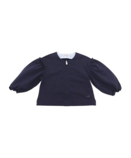 Il Gufo Ruffle-detail Jersey Jacket In Black