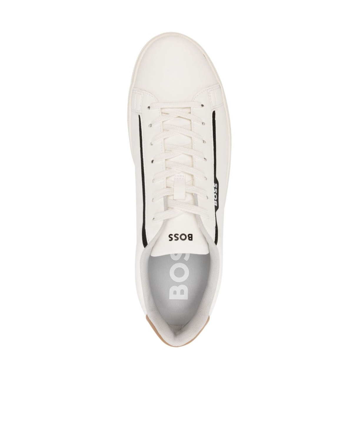 Hugo Boss Rhys Tenn Lace-up Leather Sneakers In White