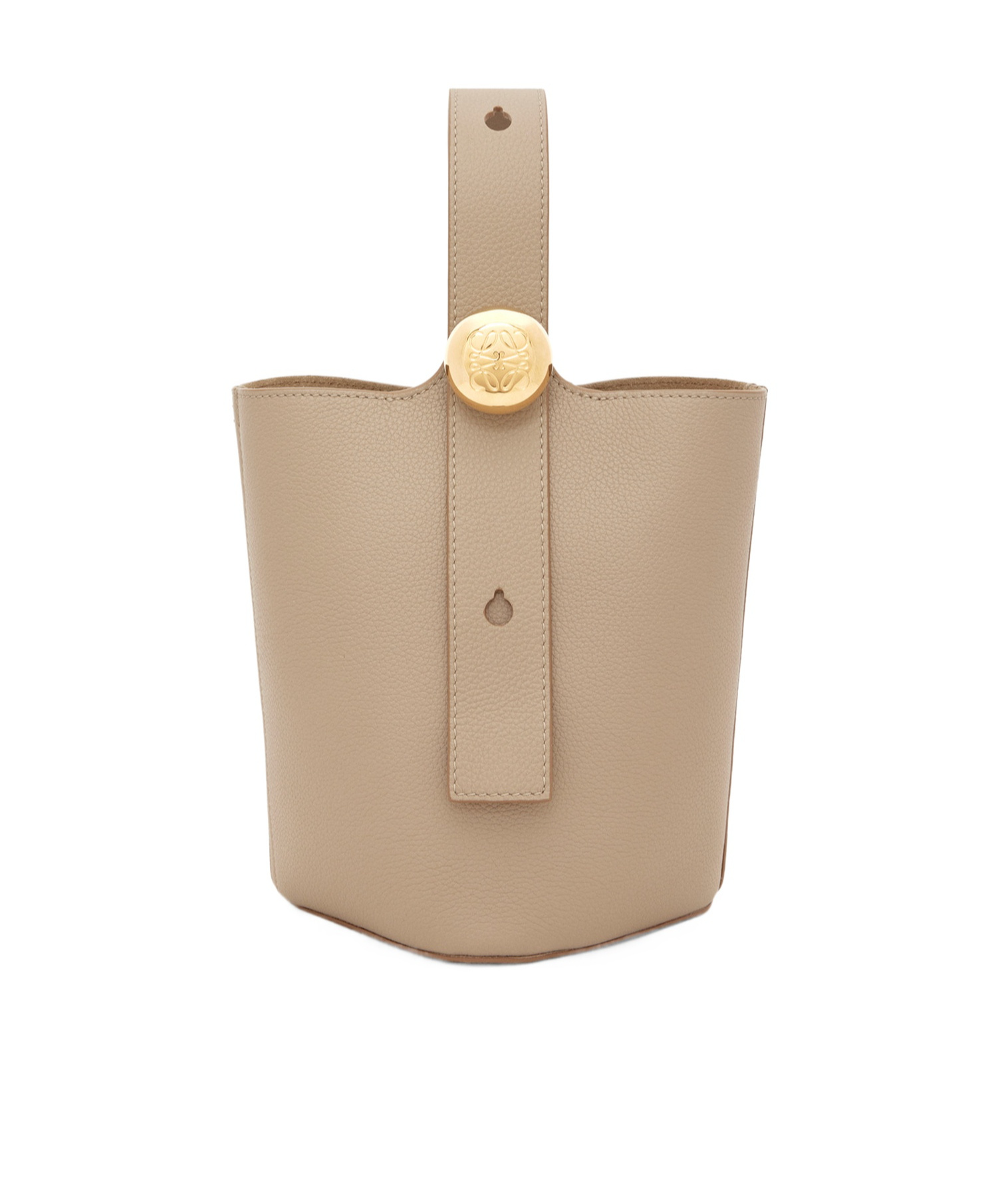 Loewe Mini Pebble Bucket Bag In Soft Grained Calfskin In Nude