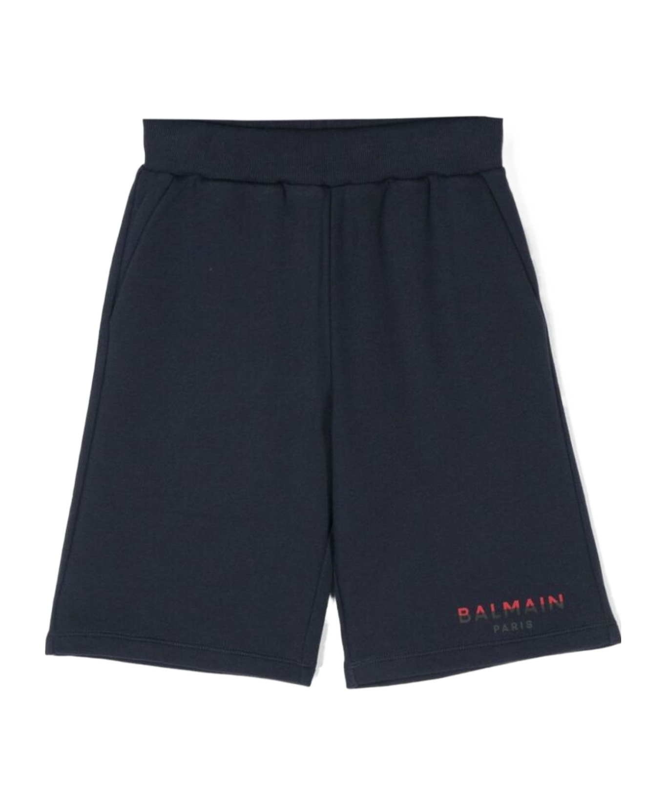 BALMAIN LOGO-PRINT TRACK SHORTS