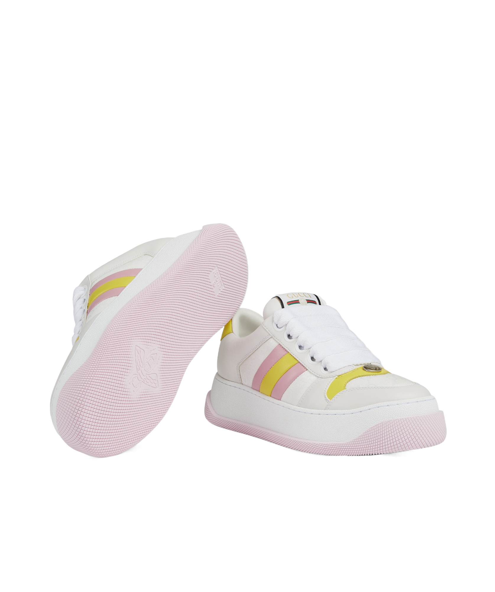 Gucci Screener Platform Sneakers In White