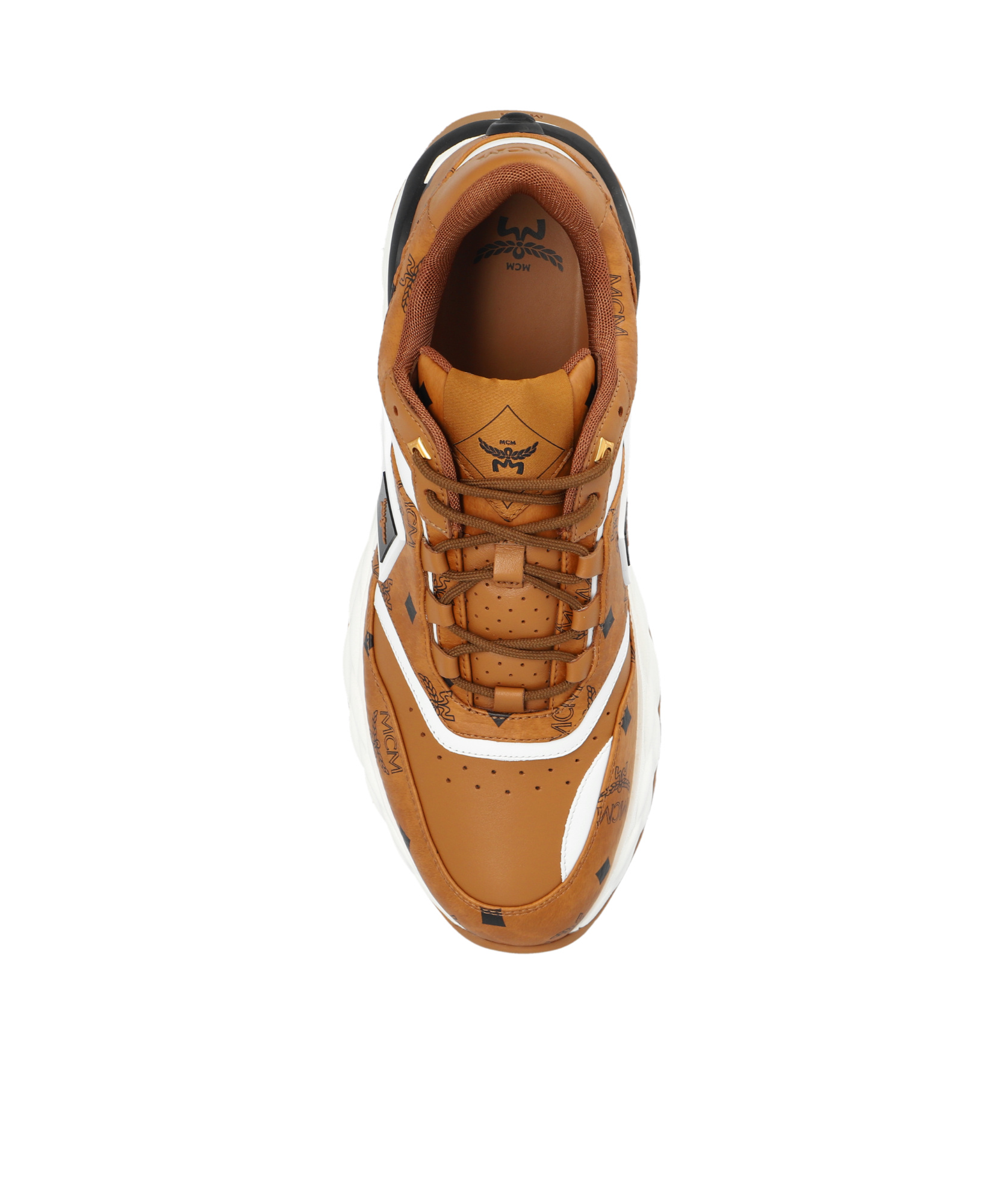 Mcm Skywander Lo Sneakers In Visetos In Brown