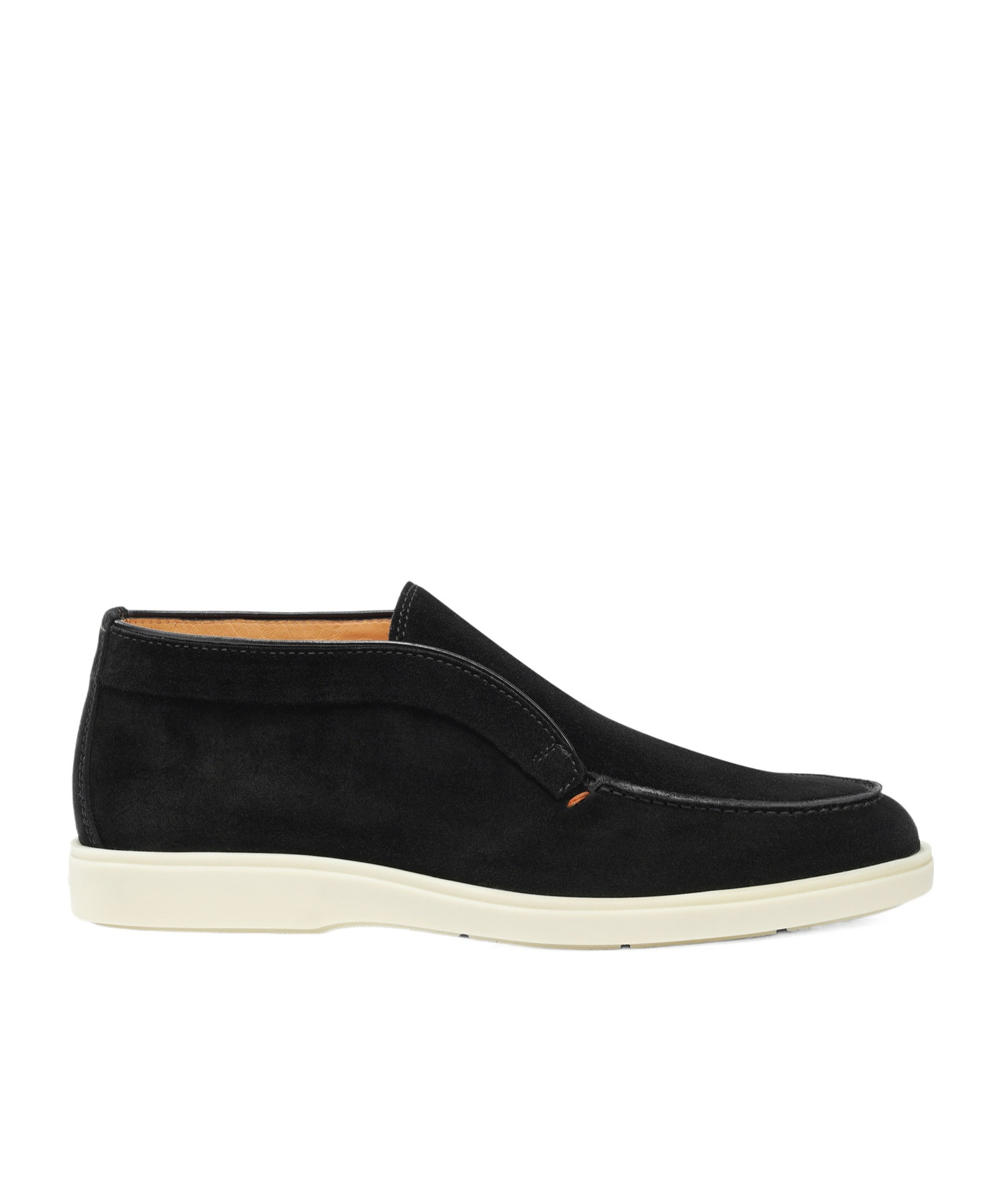 Santoni Midnight Blue Suede Digits Ankle Boots In Black