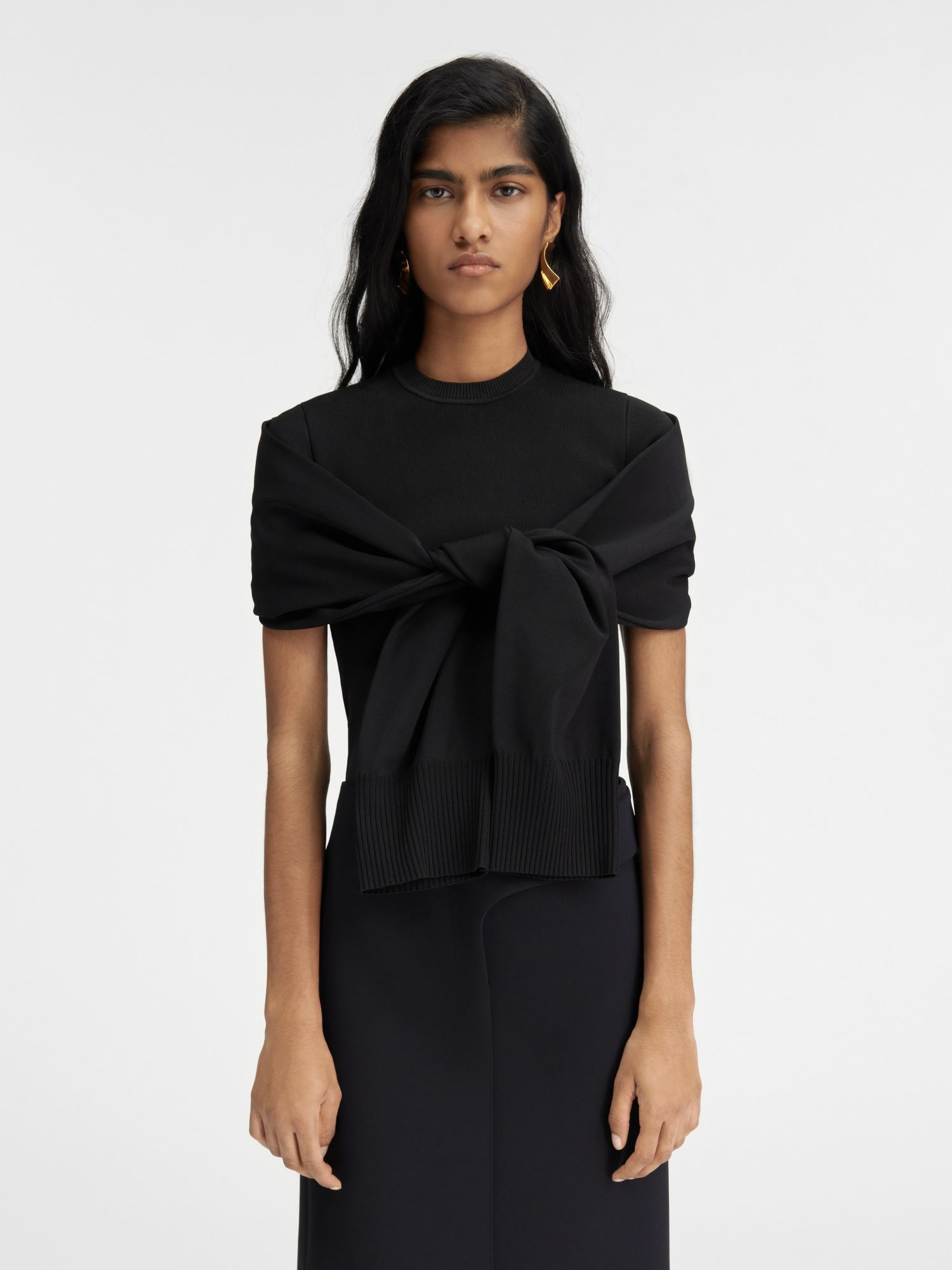 Jacquemus Le Haut Rica Faux Cardigan Top In Black