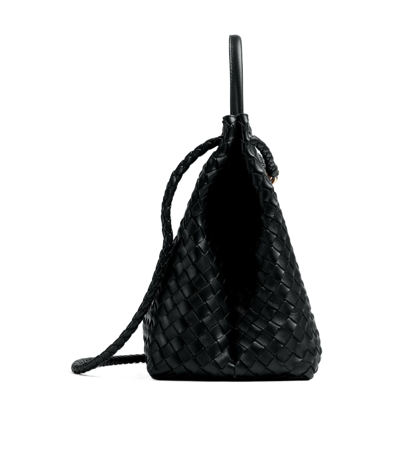 Bottega Veneta Andiamo Large Fondant-coloured Bag In Black