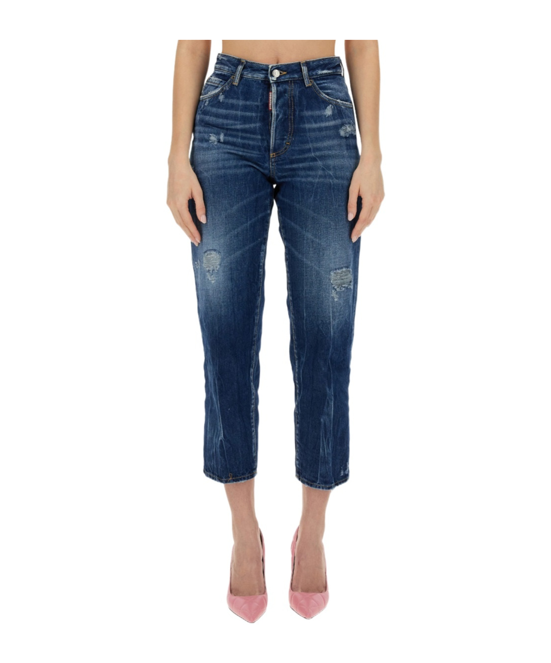 Shop Dsquared2 Mid-rise Straight-leg Jeans In Blue