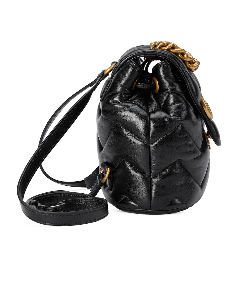 Gucci Gg Marmont Leather Backpack In Black