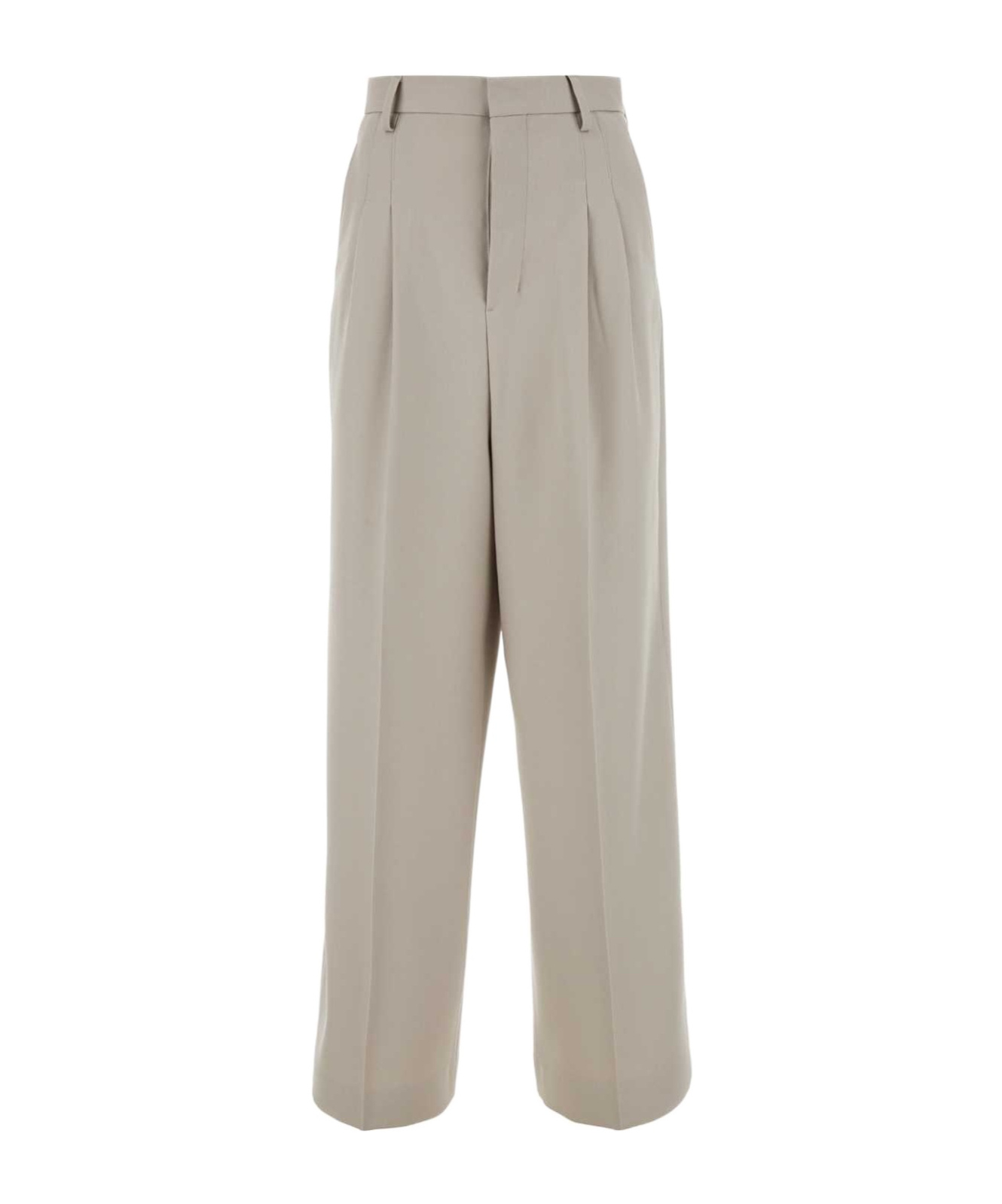 Shop Ami Alexandre Mattiussi Ami Wide-leg Pleated Pants In Nude