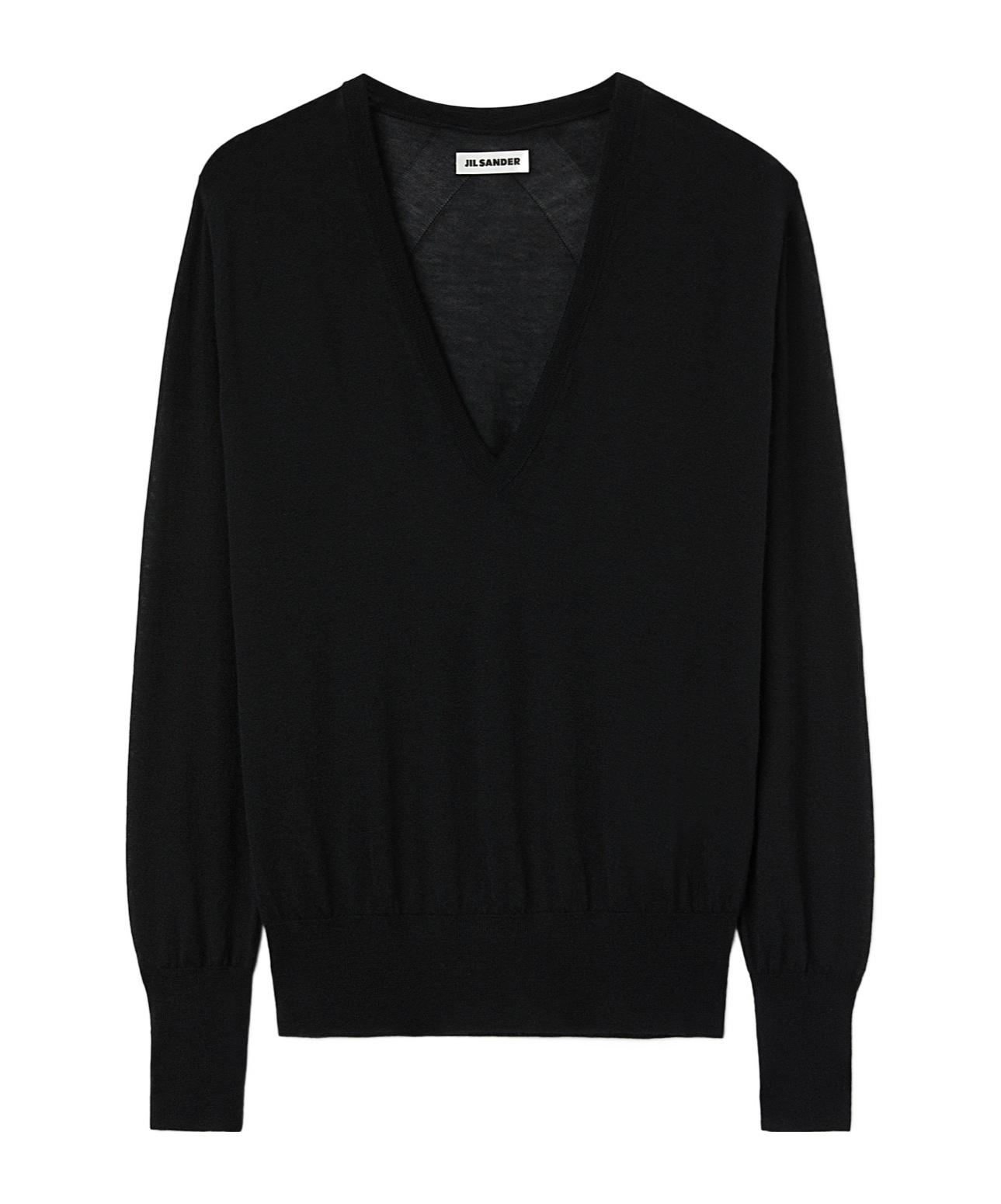 JIL SANDER JIL SANDER LONG SLEEVED V-NECK KNITTED TOP