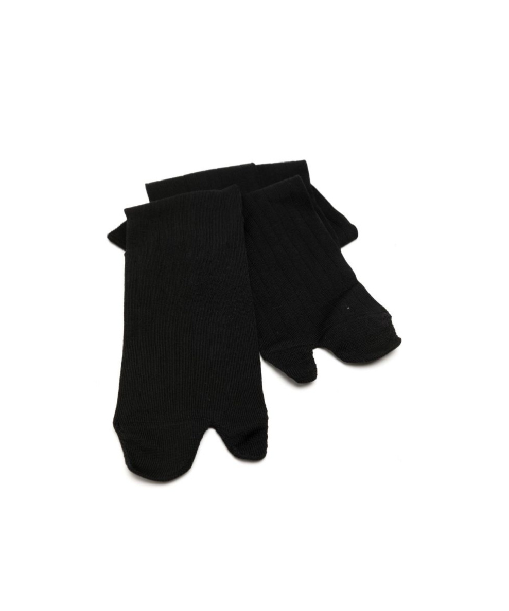 Shop Maison Margiela Tabi-toe Ribbed Socks In Black
