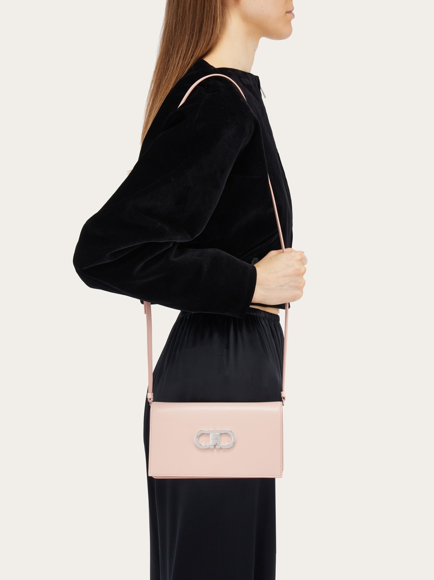 Ferragamo Double Gancini Mini Bag In White