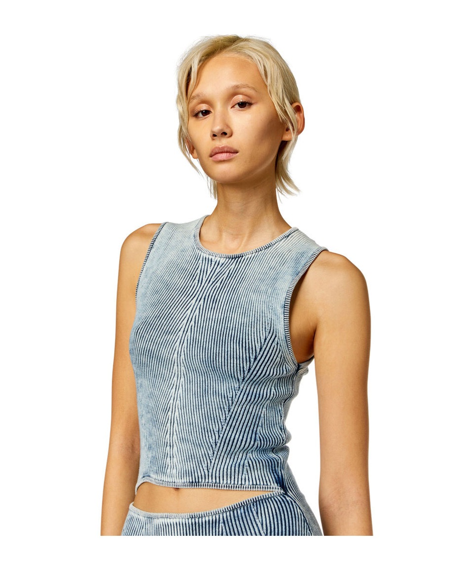 Diesel M-taryn Ribbed Midi Dress In Blue