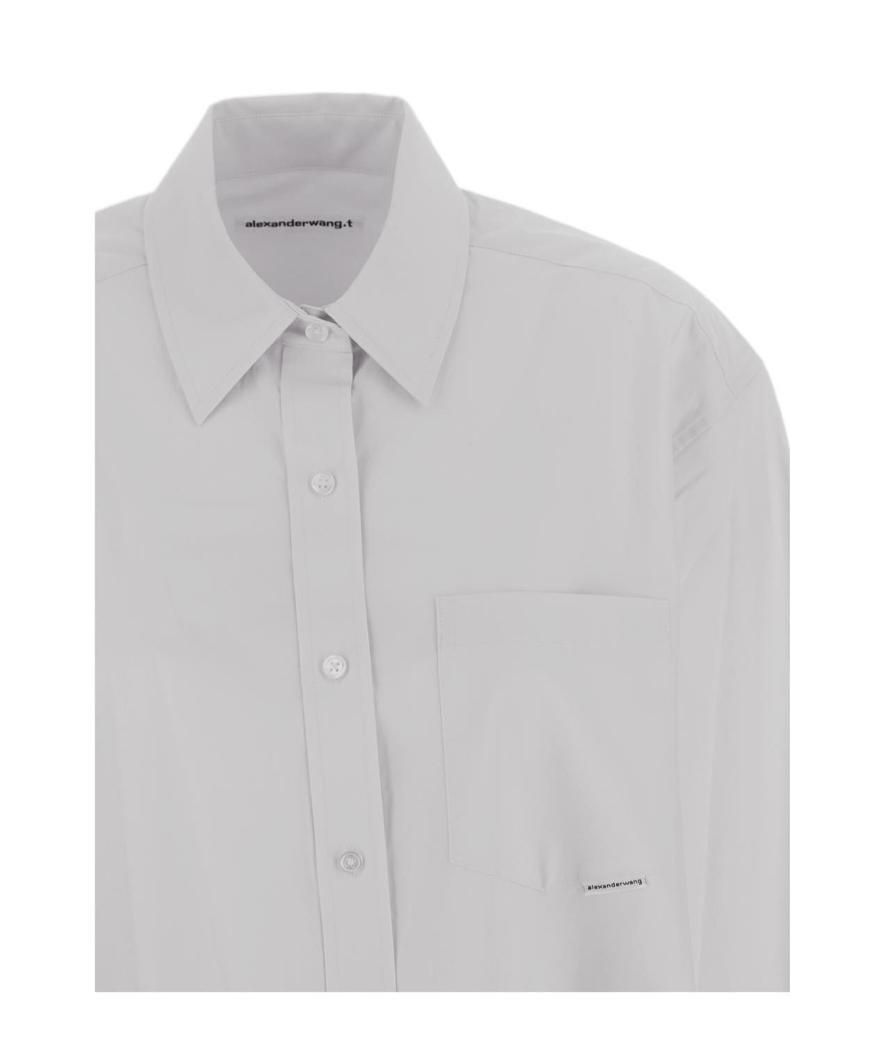 ALEXANDER WANG T T BY ALEXANDER WANG LOGO TAG BUTTON-UP SHIRT