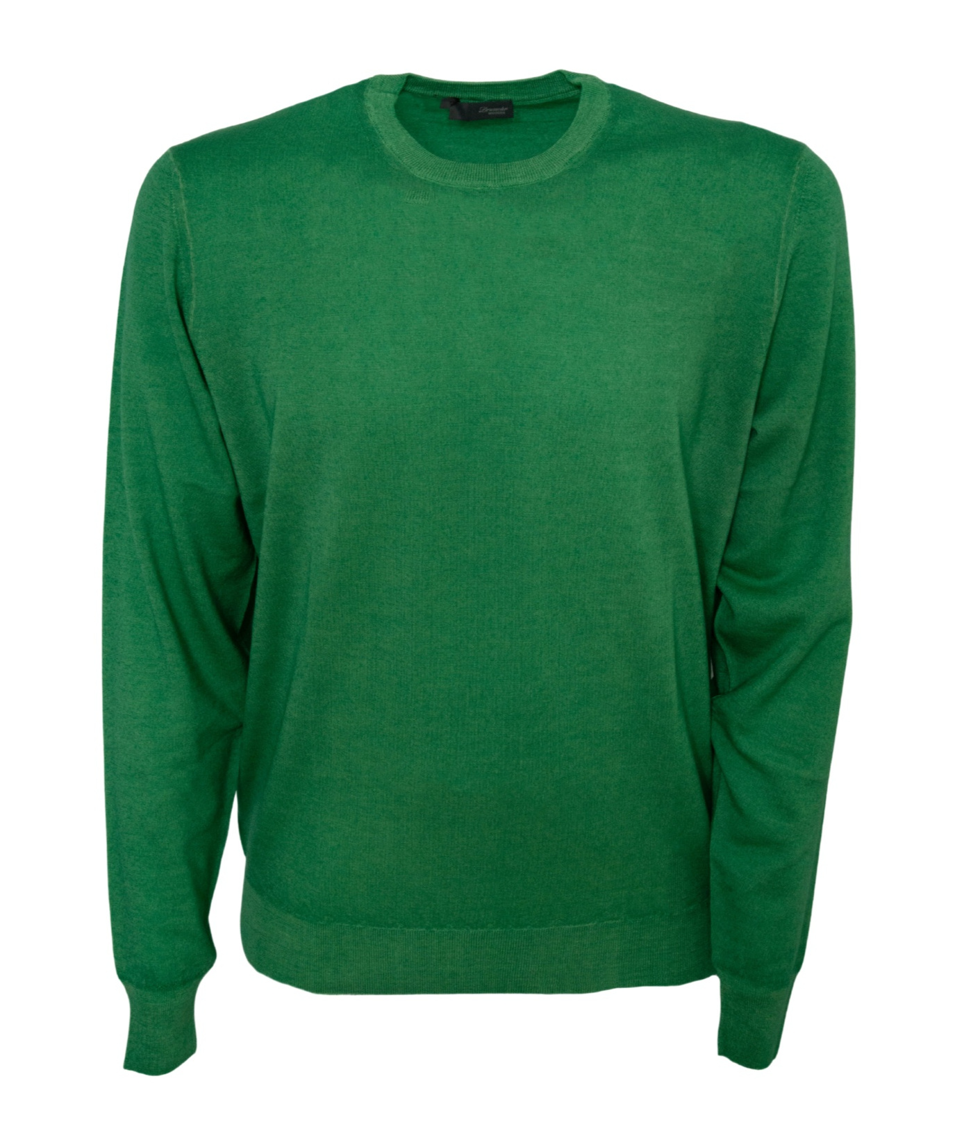 Drumohr Crew-neck Merino Wool Jumper In Green