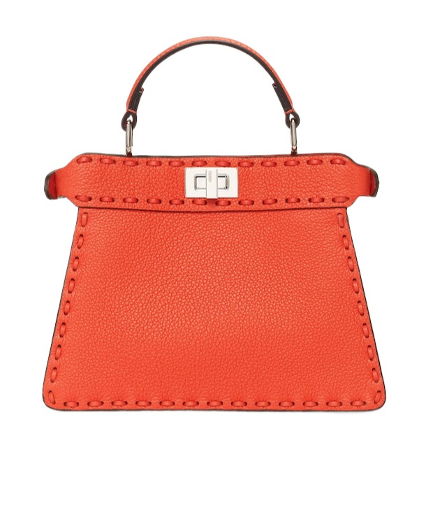 Fendi Red Selleria Bag With 306 Hand-sewn Topstitches In Red