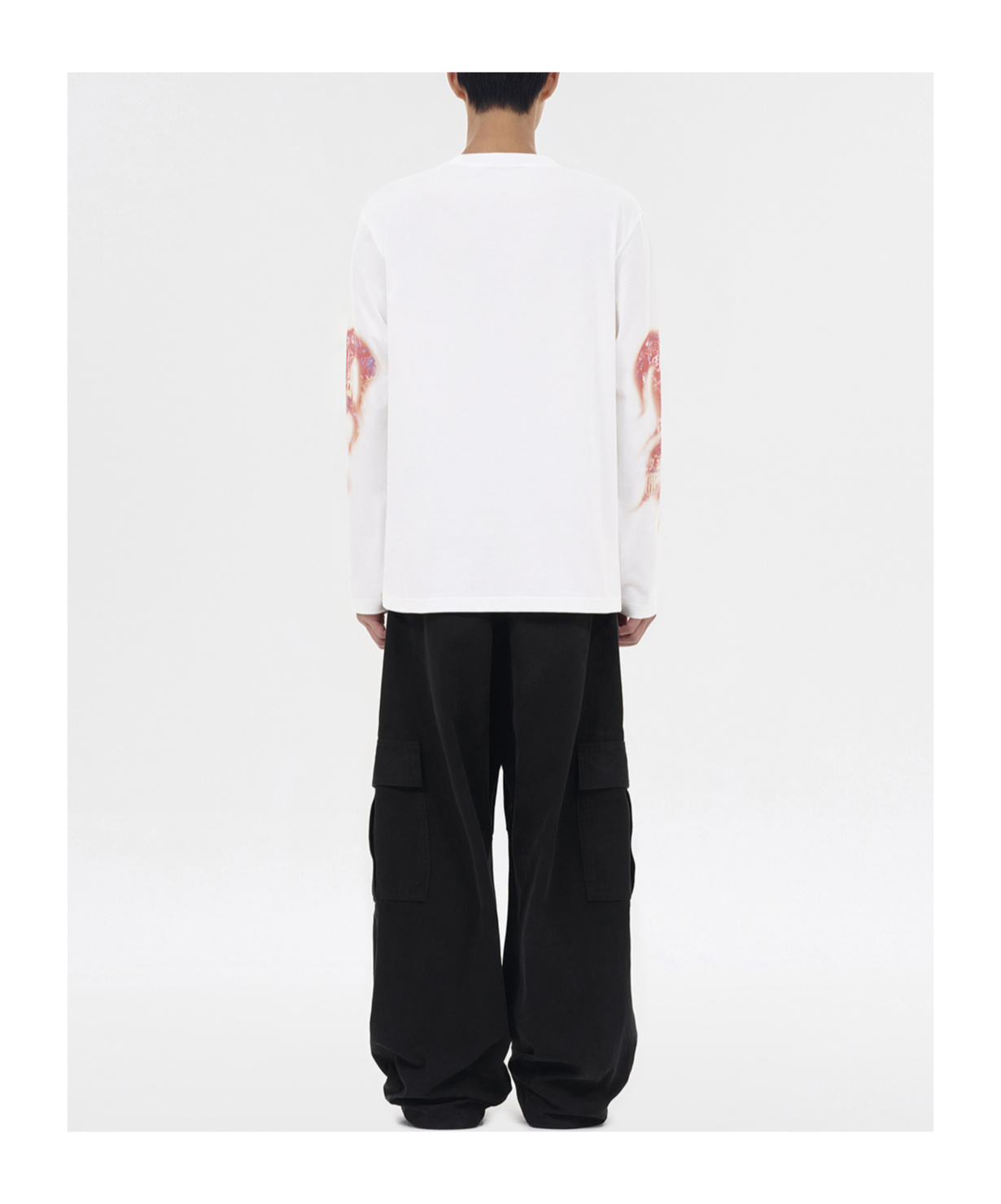 We11 Done T-shirt With Round Neck And Long Sleeves In White