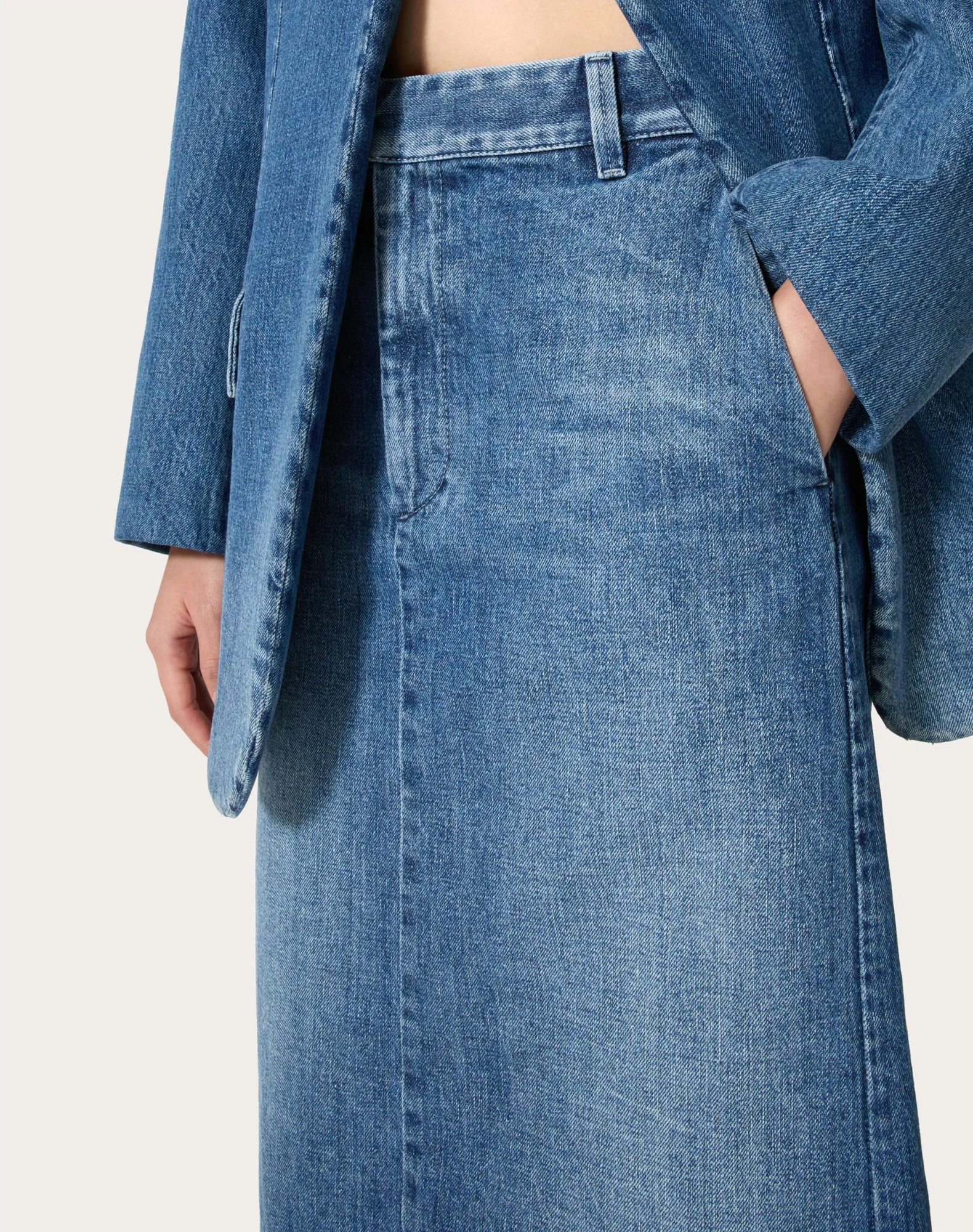 VALENTINO MEDIUM BLUE DENIM SKIRT 