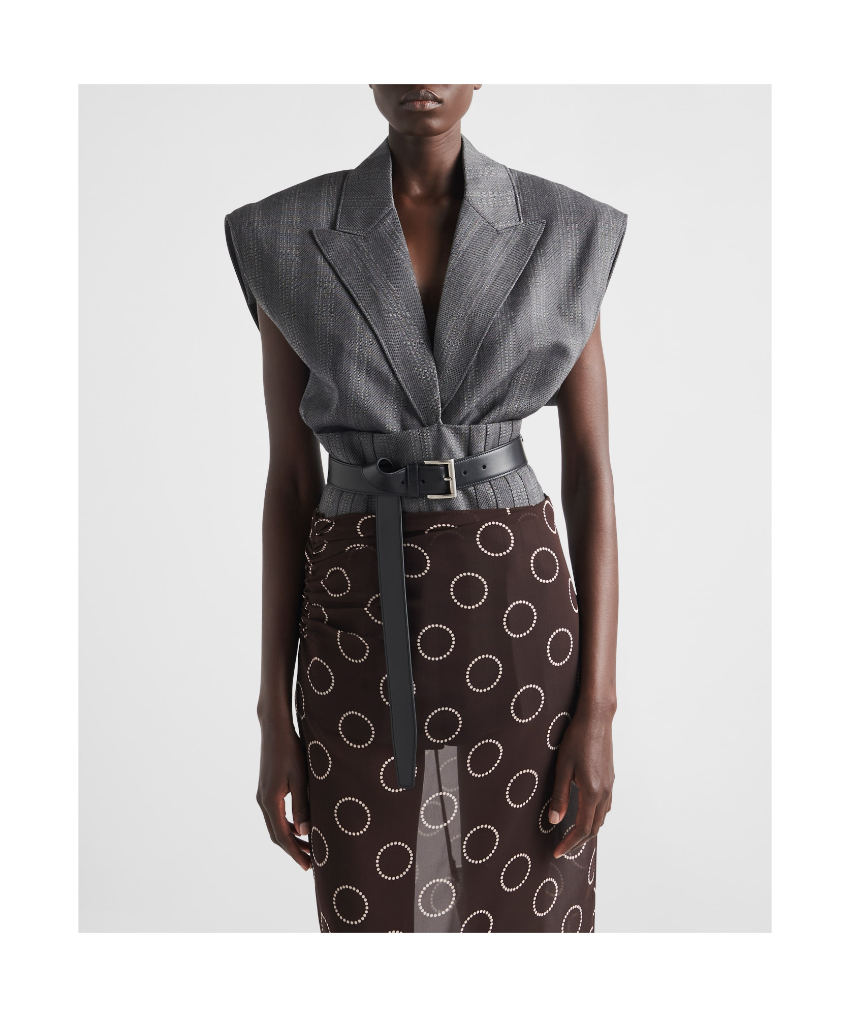 Prada Single-breasted Pinstripe Wool Vest In Gray