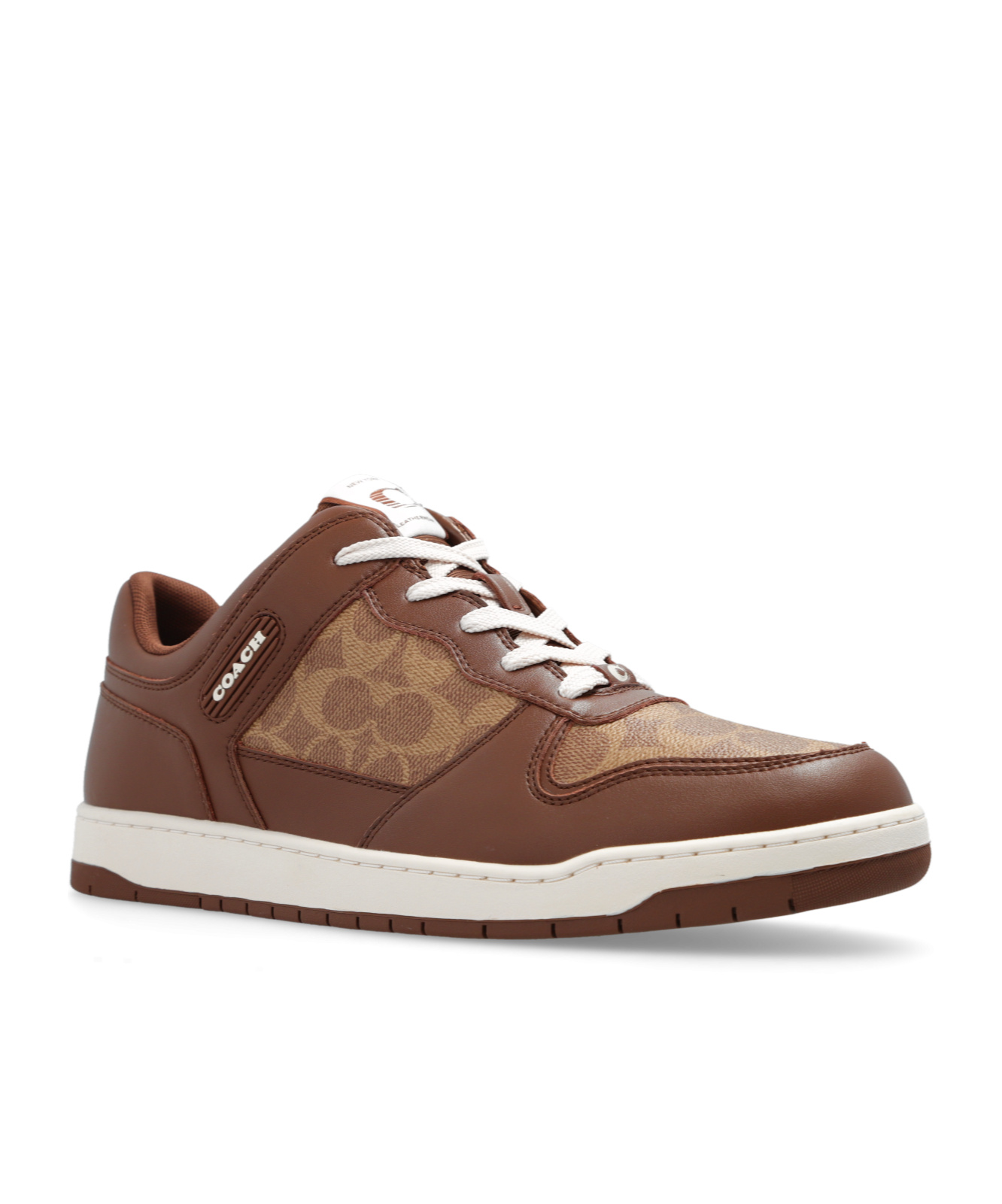 COACH LOGO-DEBOSSED PANELLED LEATHER SNEAKERS