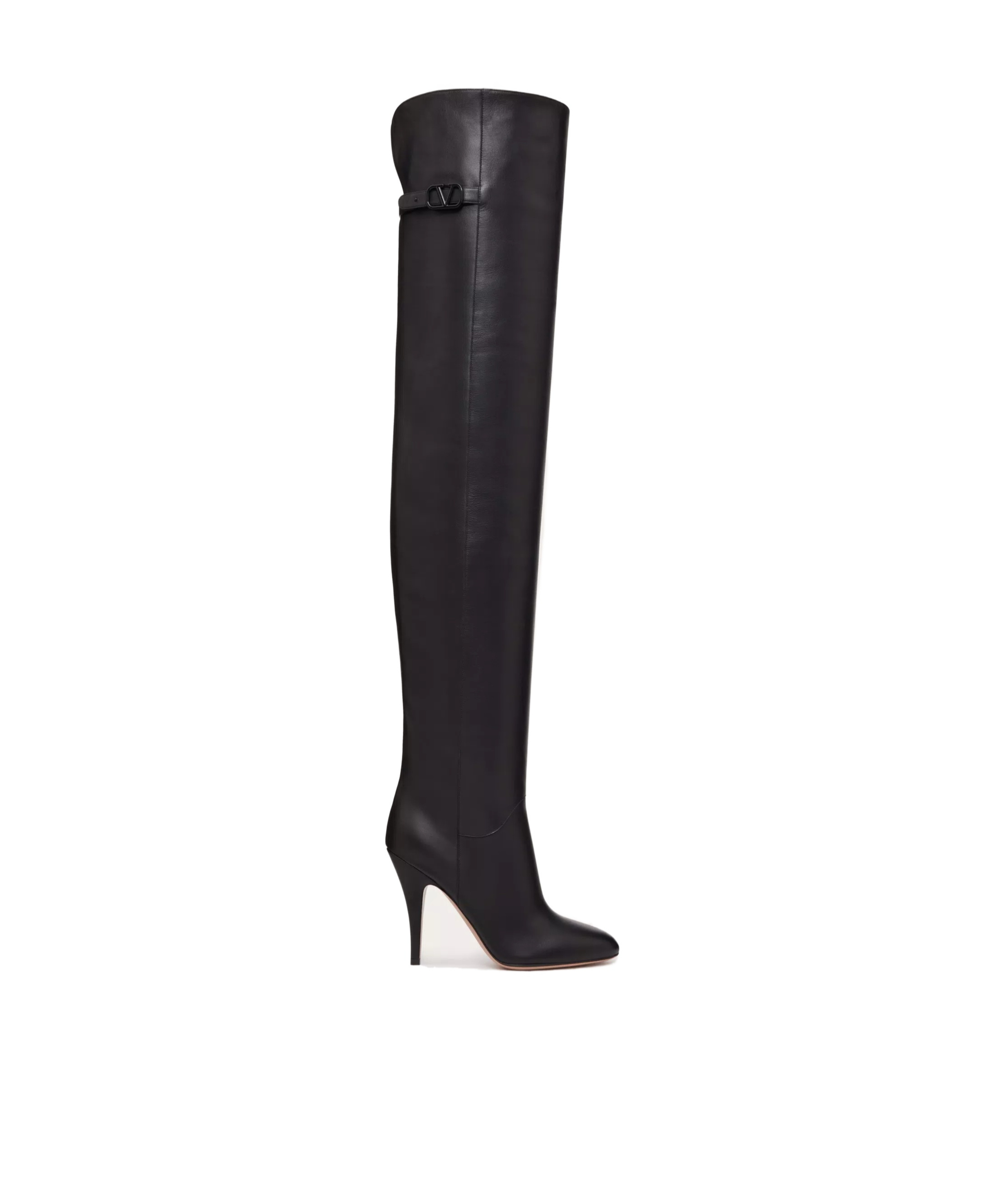 Valentino Garavani Valentino Vlogo Plaque Pointed Toe Boots In Black