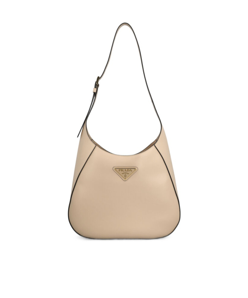 Prada Women's Travertine-coloured Leather Shoulder Bag In Nude