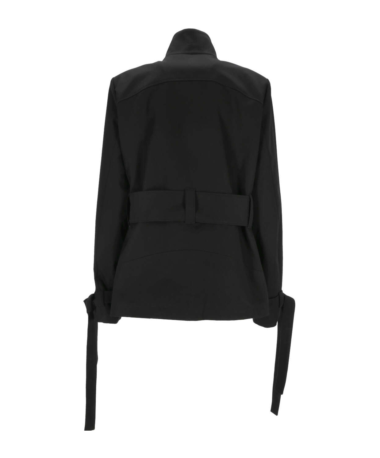 Off-white Belted Cotton-twill Jacket In Black