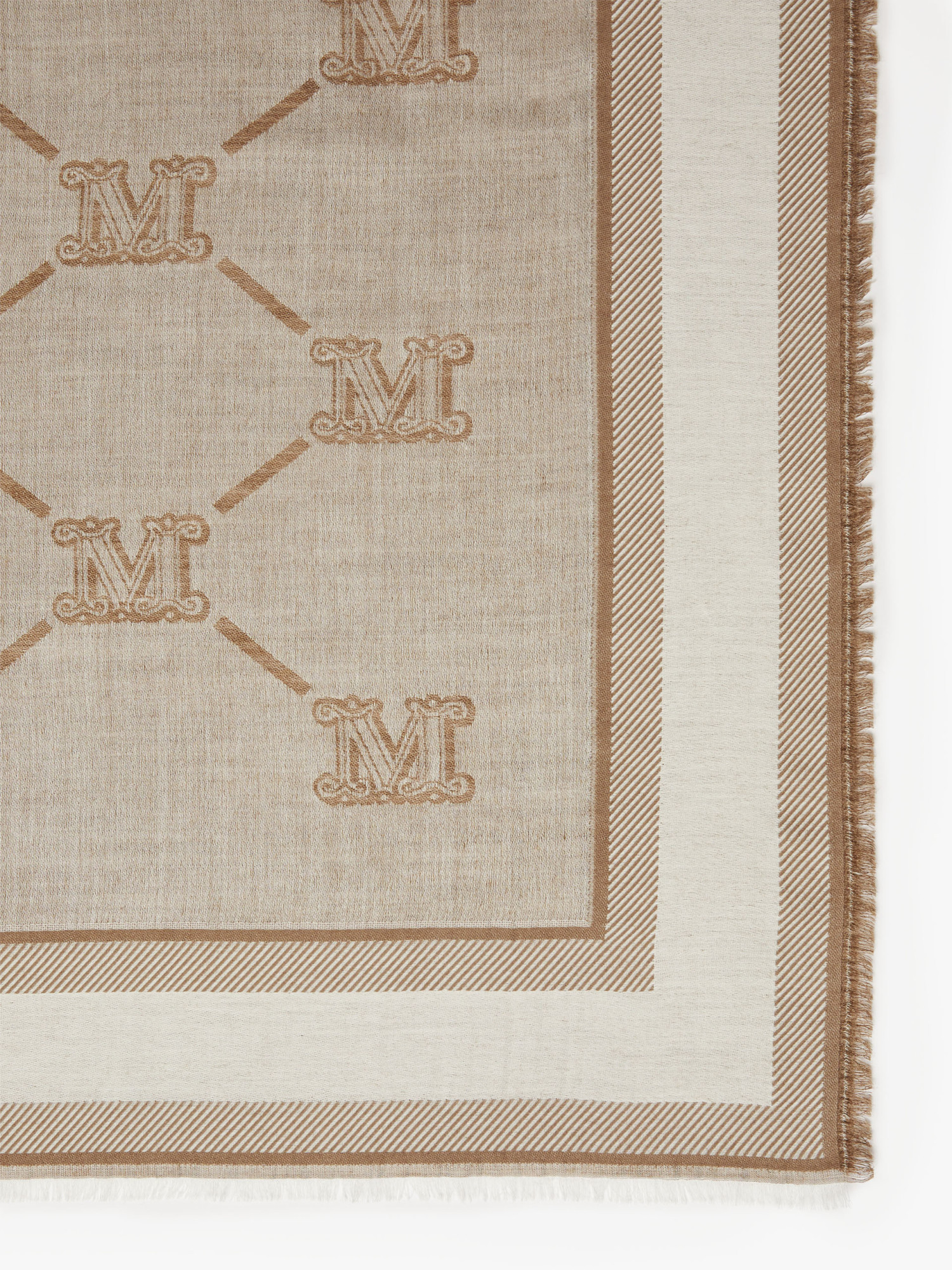 Max Mara Wool, Silk And Cashmere Shawl In Nude