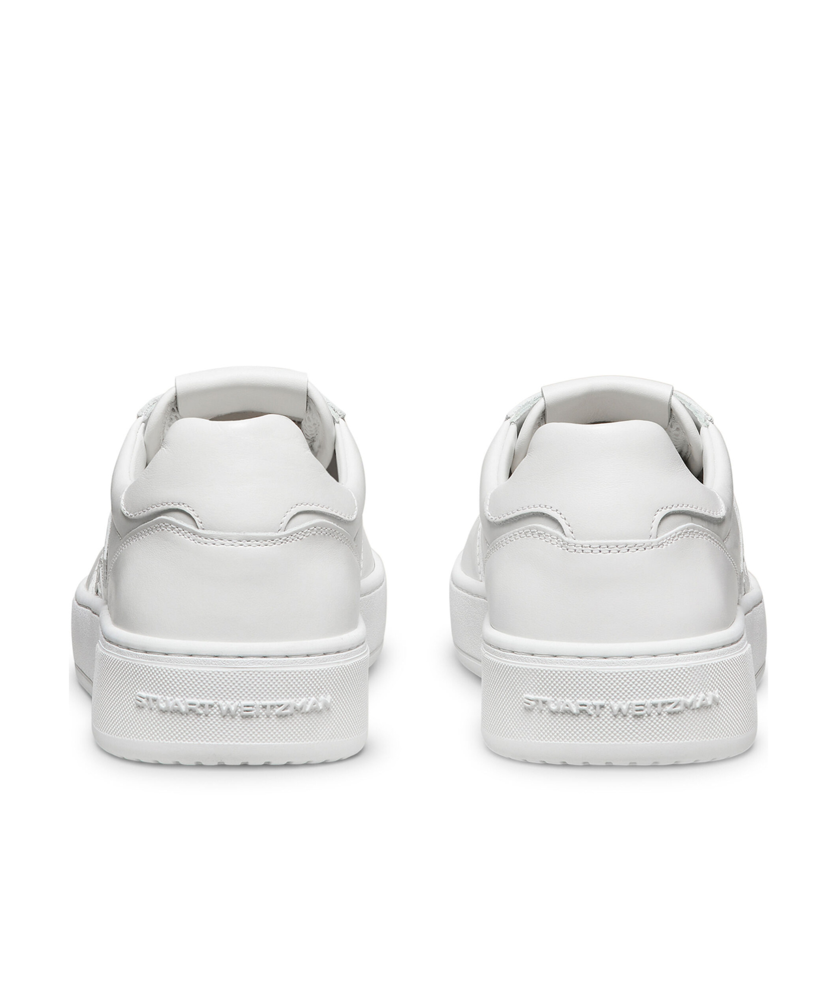 Stuart Weitzman Courtside Monogram Leather Sneakers In White