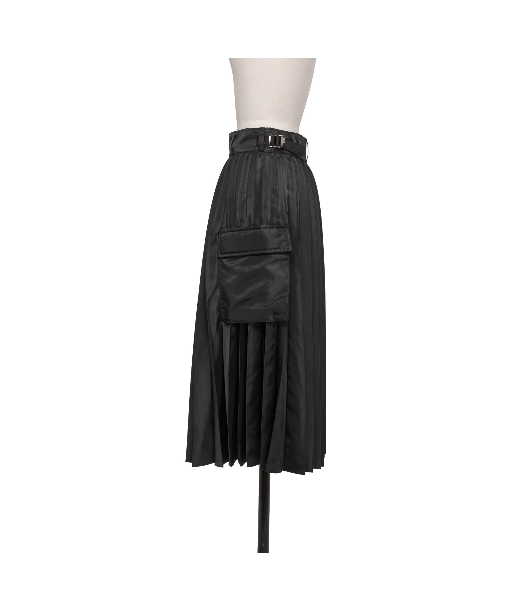 Sacai Womens Black Pleated Wrap-front Woven Midi Skirt In Black