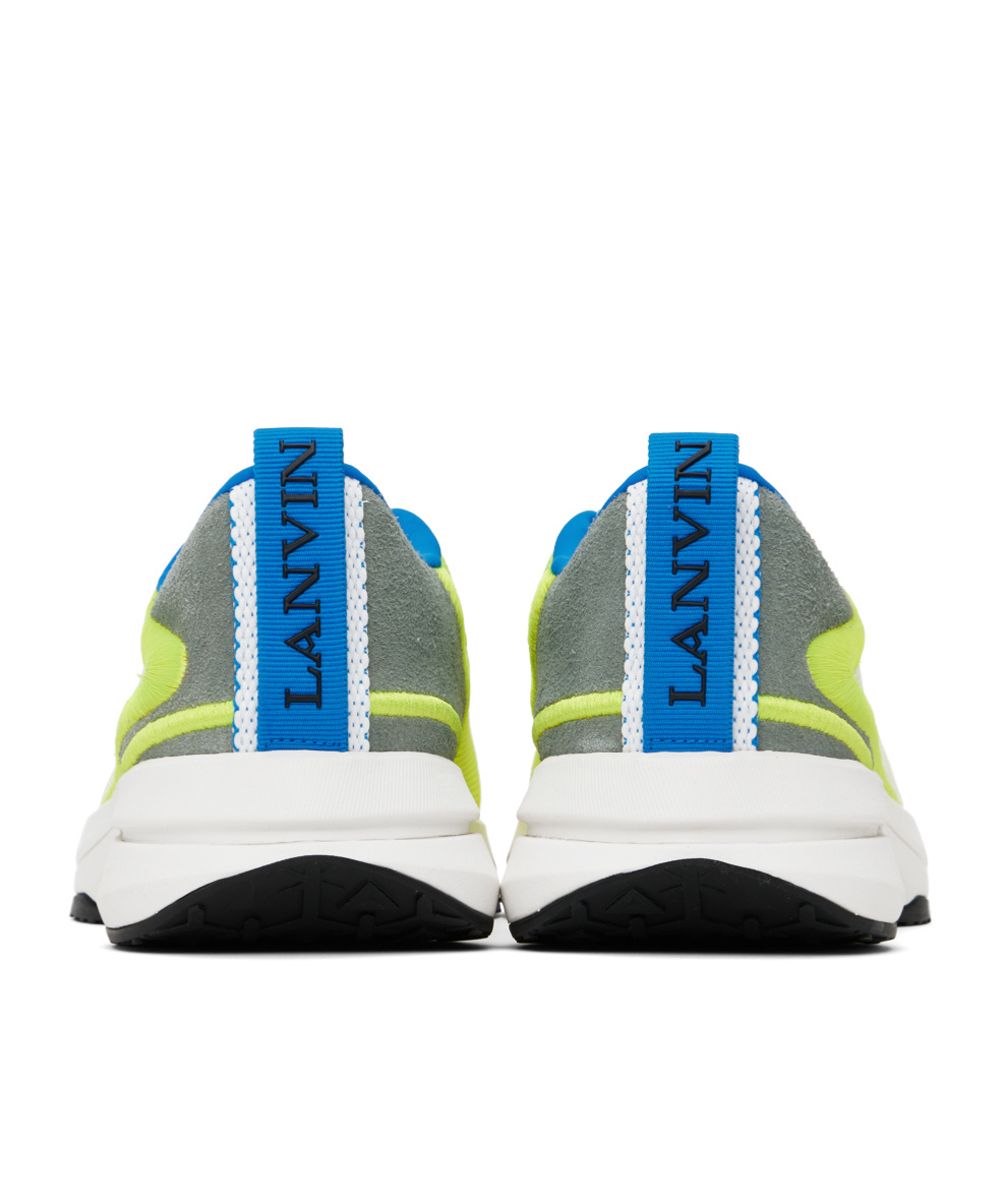 Lanvin Panelled Suede Sneakers With Chunky Rubber Sole In Multicolor