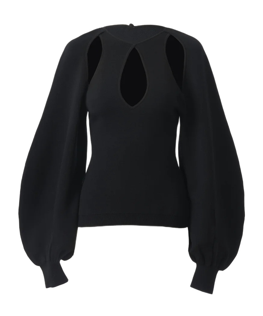 Shop Chloé Hollowed-out Wool Sweater In Black
