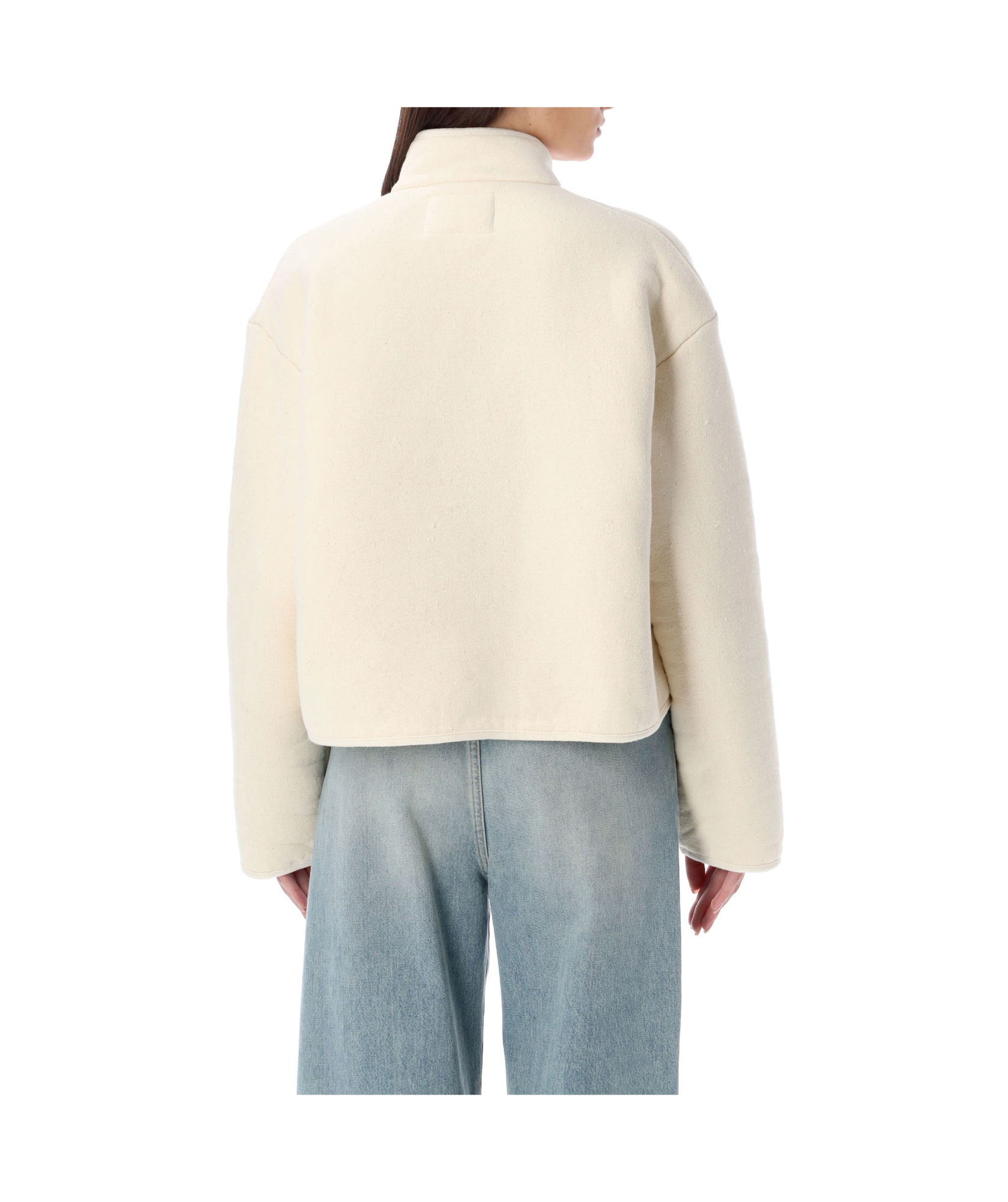 Jil Sander Zip-up Teddy Jacket In White