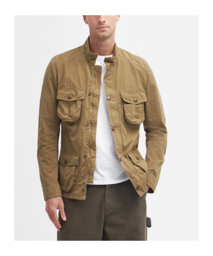 BARBOUR PRESS-STUD COTTON CARGO JACKET