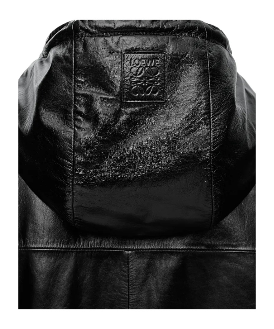 Loewe Zip Closure Hooded Jacket In Black
