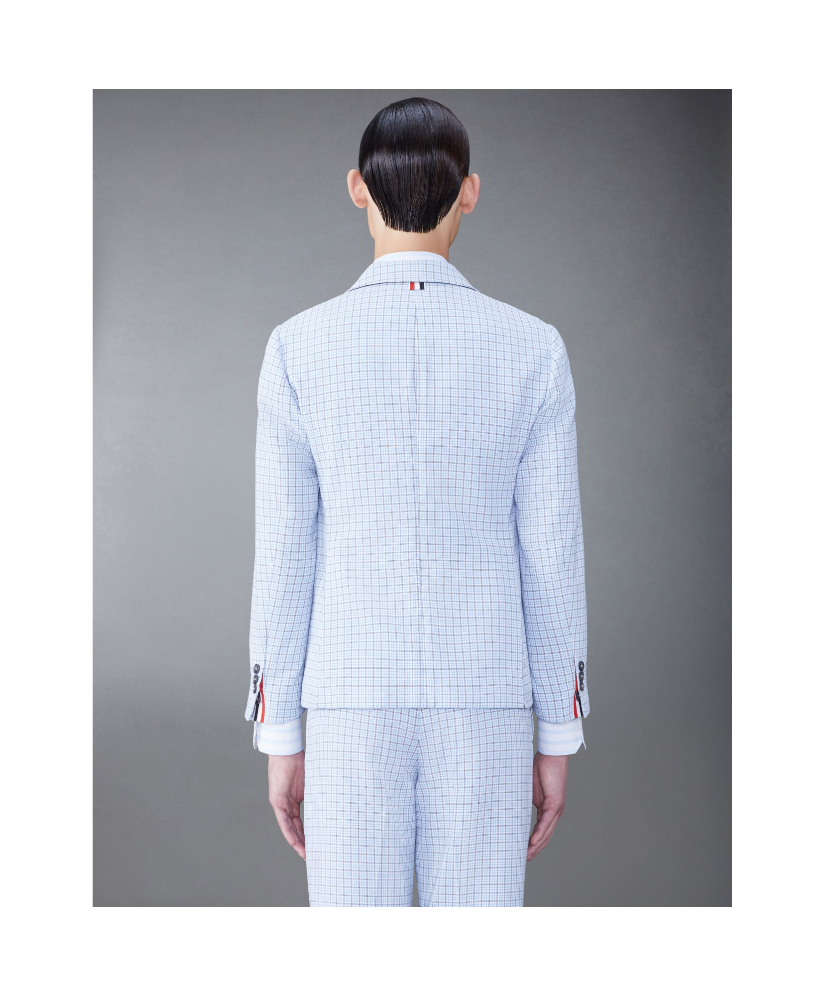THOM BROWNE CHECK-PATTERN SINGLE-BREASTED BLAZER