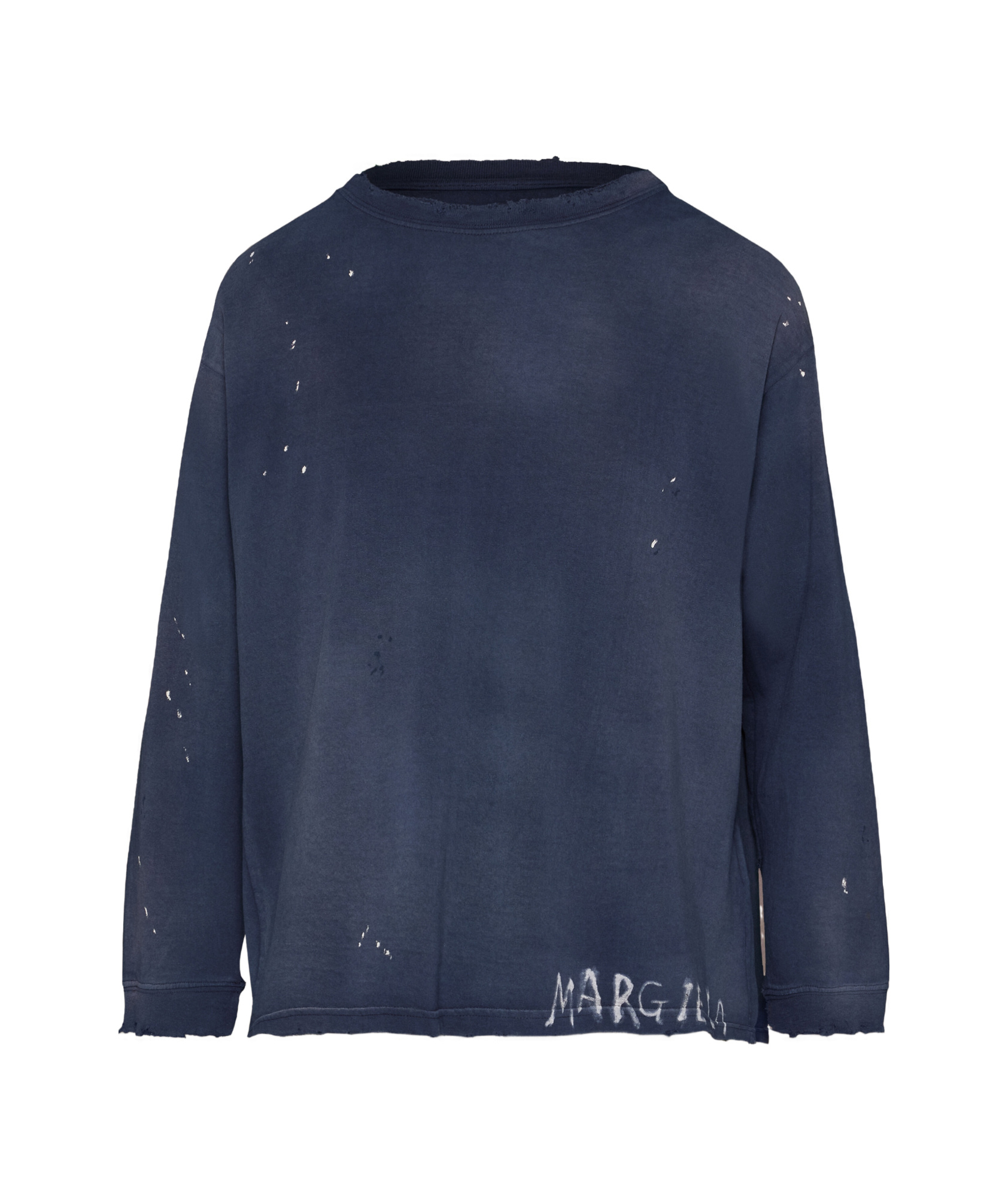 Maison Margiela Handwritten Cotton Sweatshirt In Blue