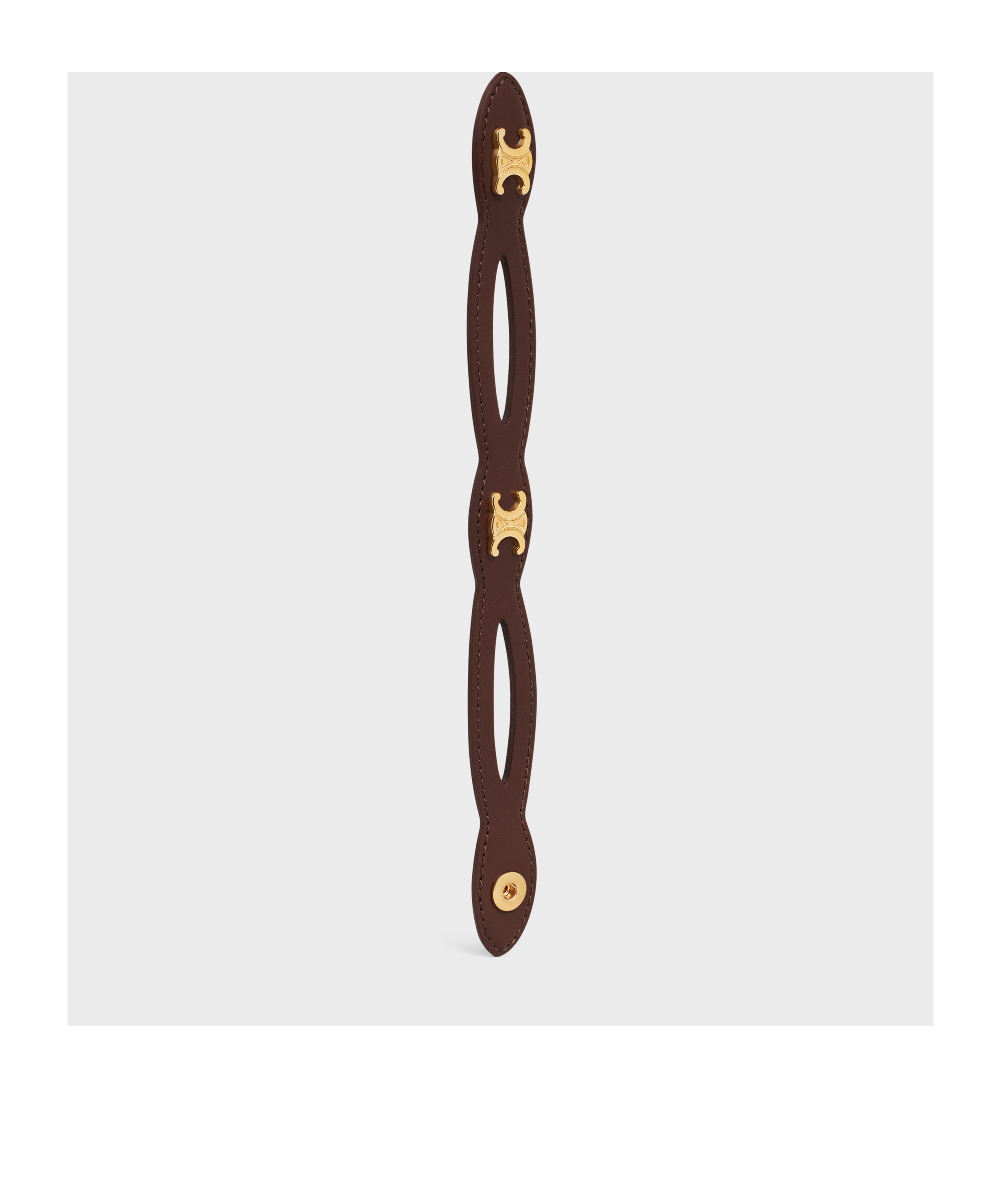 Celine Luxury Leather And Brass Bracelet With Gold Finish In Red