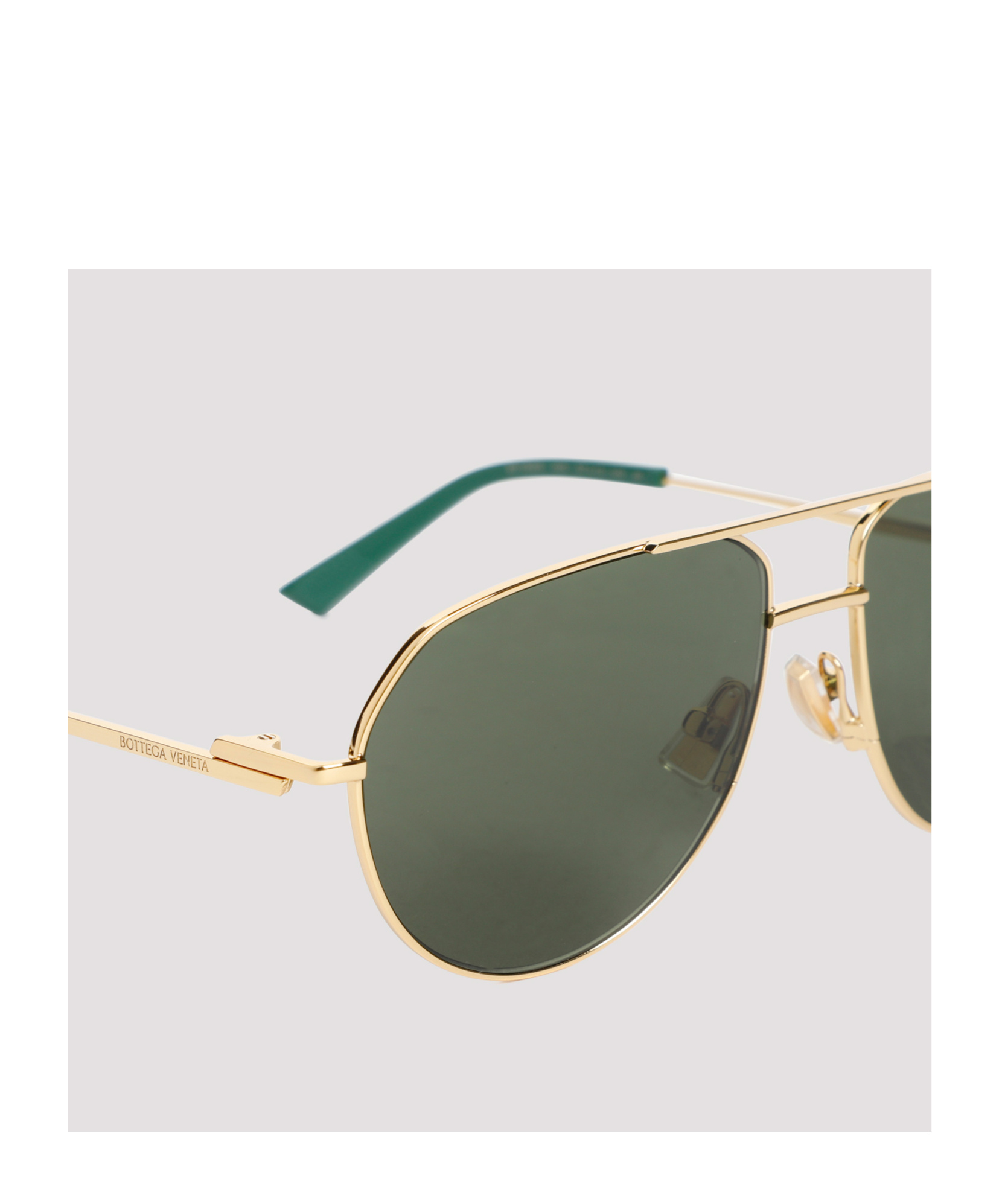 Bottega Veneta Pilot-frame Tinted Sunglasses In Green