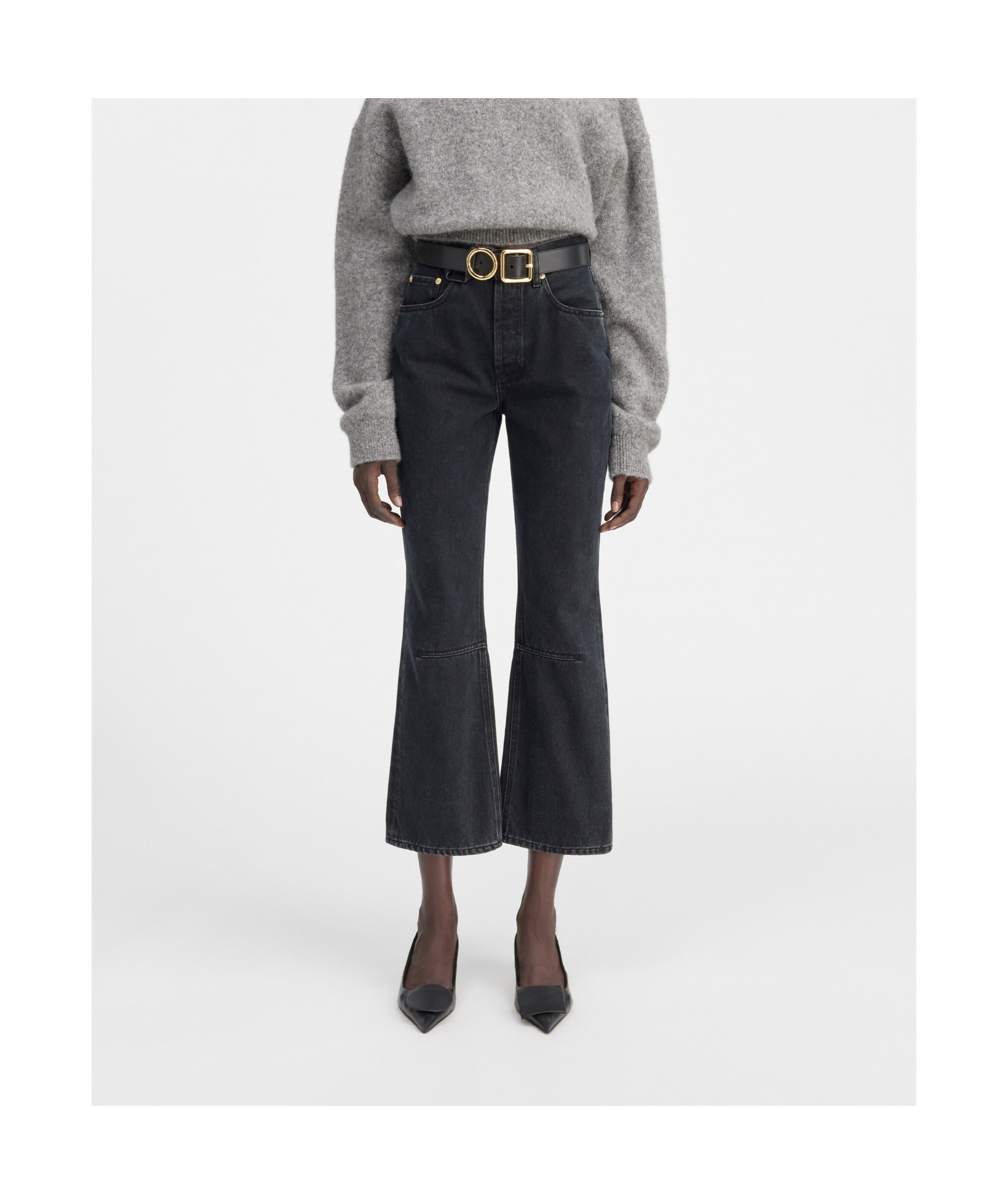 Jacquemus Le Haut De Nimes Denim Straight Jeans In Black