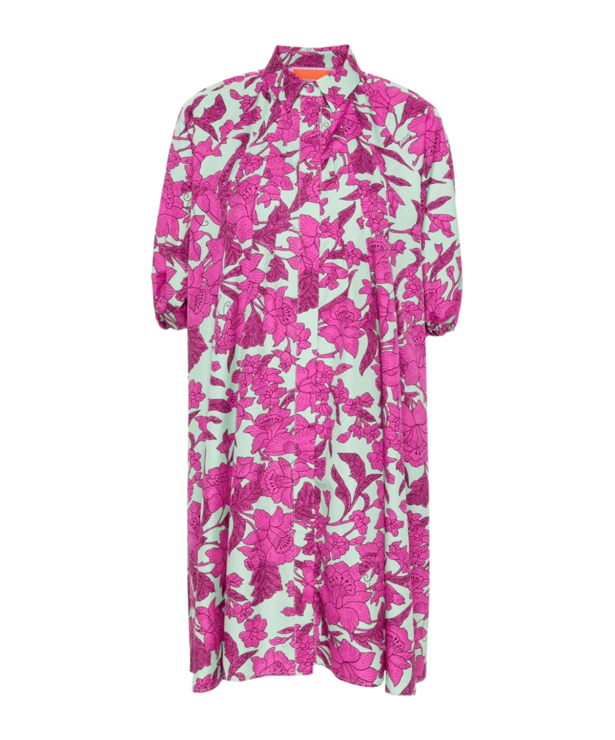 La Doublej Sunburst Cotton Midi Dress In Pink