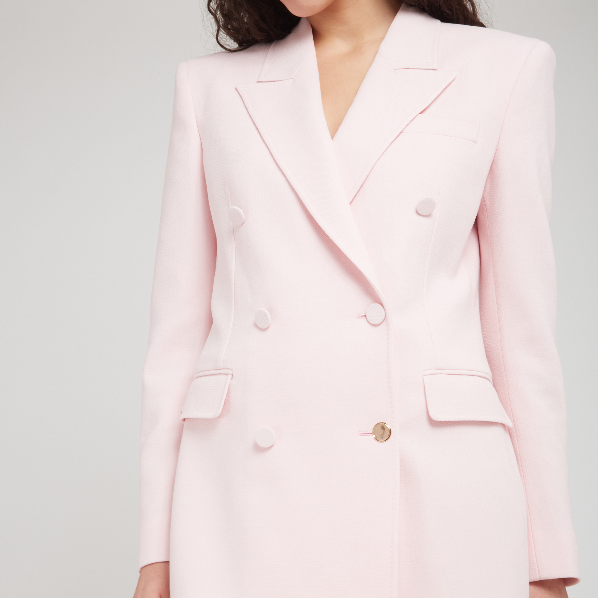 Shop Gabriela Hearst Long Sleeved Suit Jacket In Pink