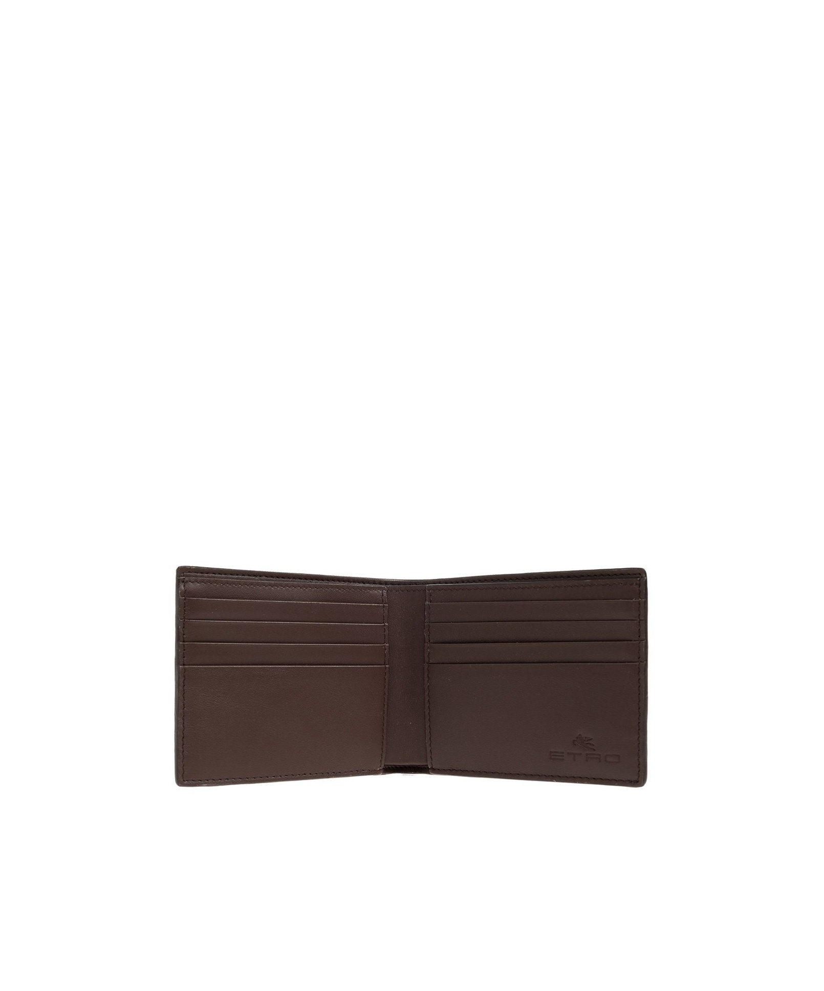 Etro Pegaso Embroidered Wallet In Brown