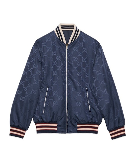 Gucci Gg Reversible Bomber Jacket In Black