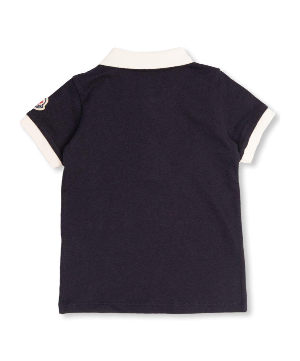Moncler Logo-patch Piqué-weave Polo Shirt In Black