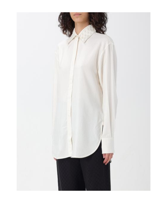 Golden Goose Ribbed-effect Shirt In White