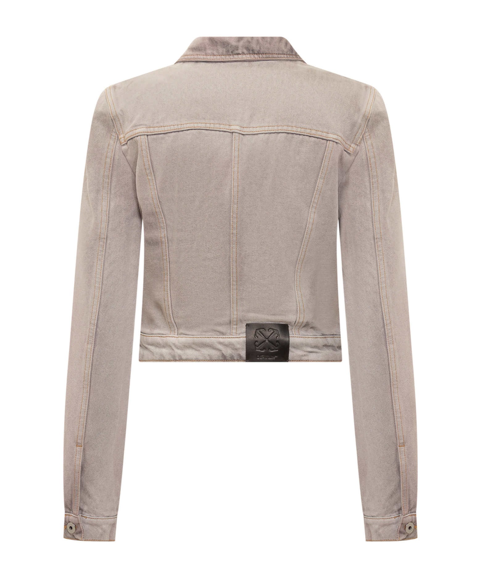 Off-white Cropped Fit Laudry Cargo Denim Jacket In Nude