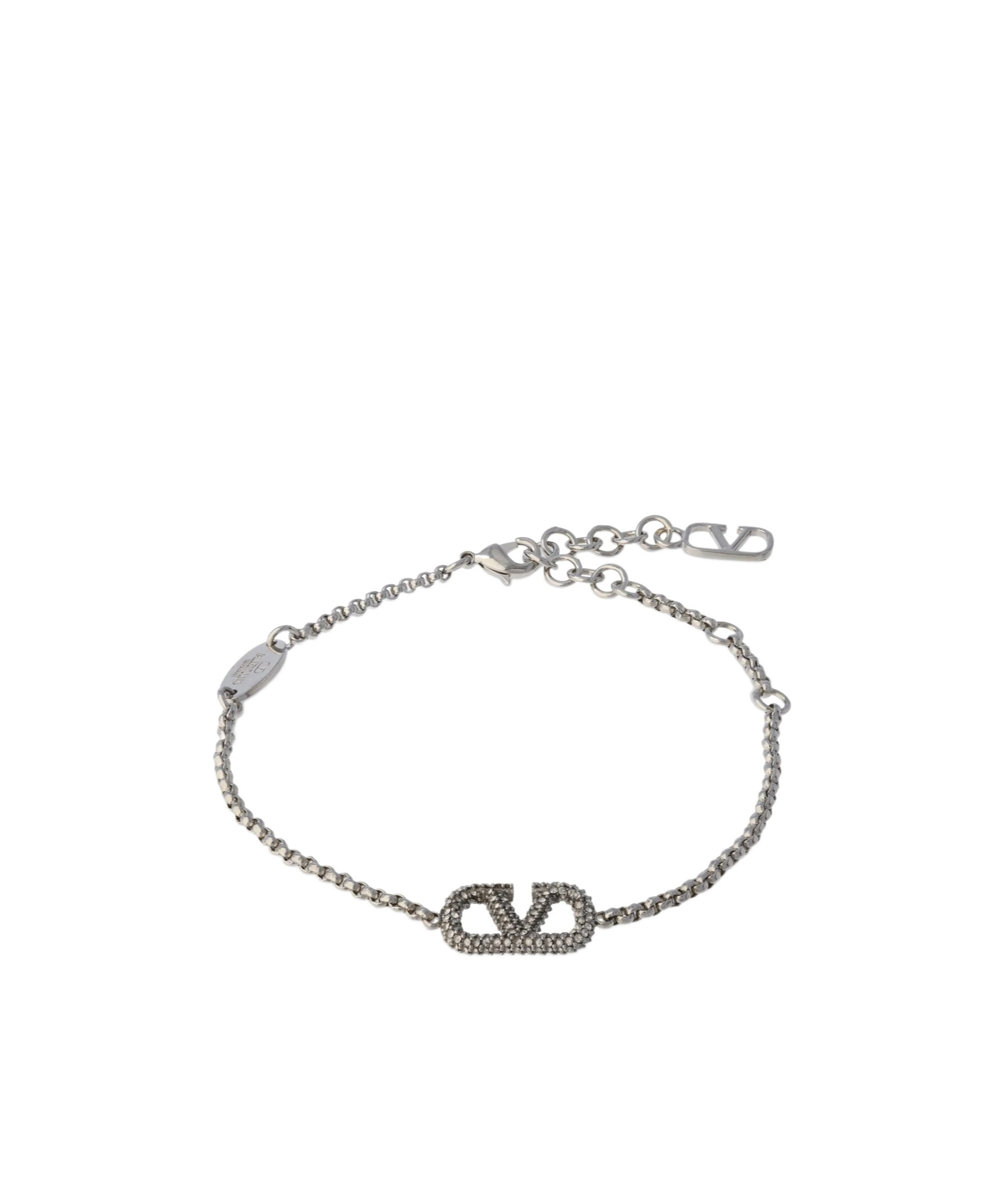 Valentino Garavani V Logo Crystal Bracelet