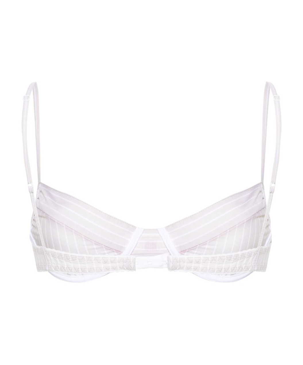 Miu Miu Contrast Striped Details Of Bra In White