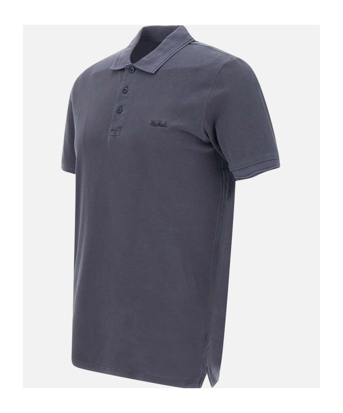 Woolrich Mackinak Cotton Piquet Polo Shirt In Black