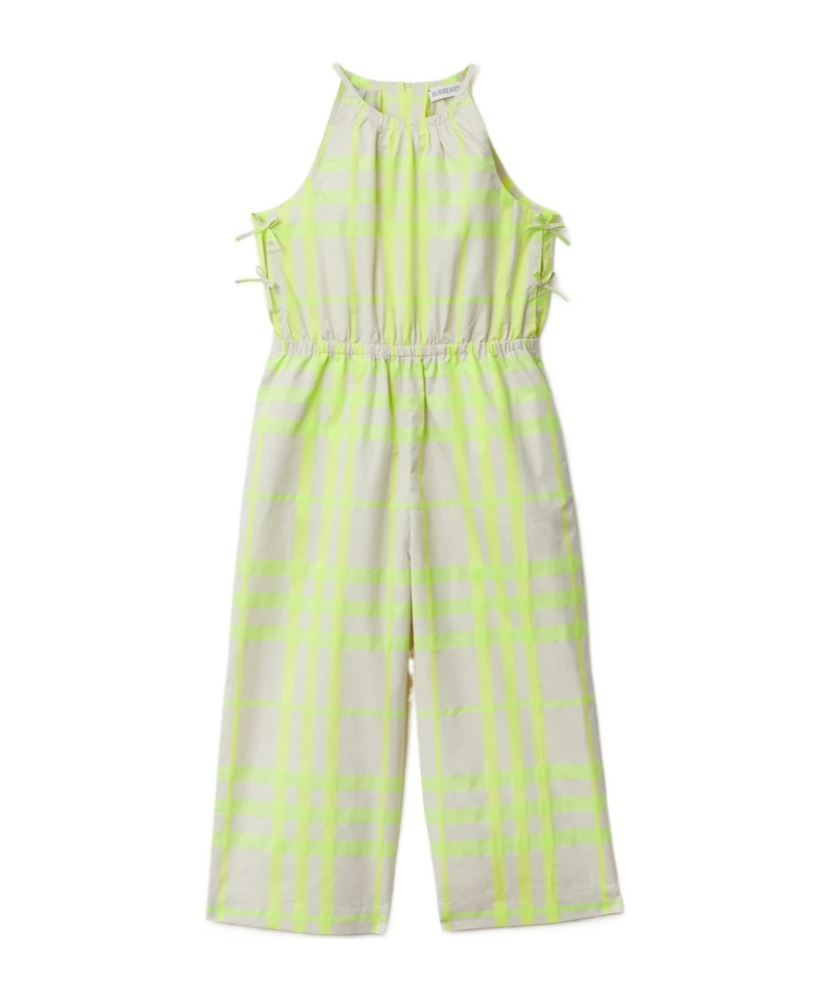 Burberry Check-pattern Jumpsuit In Yellow